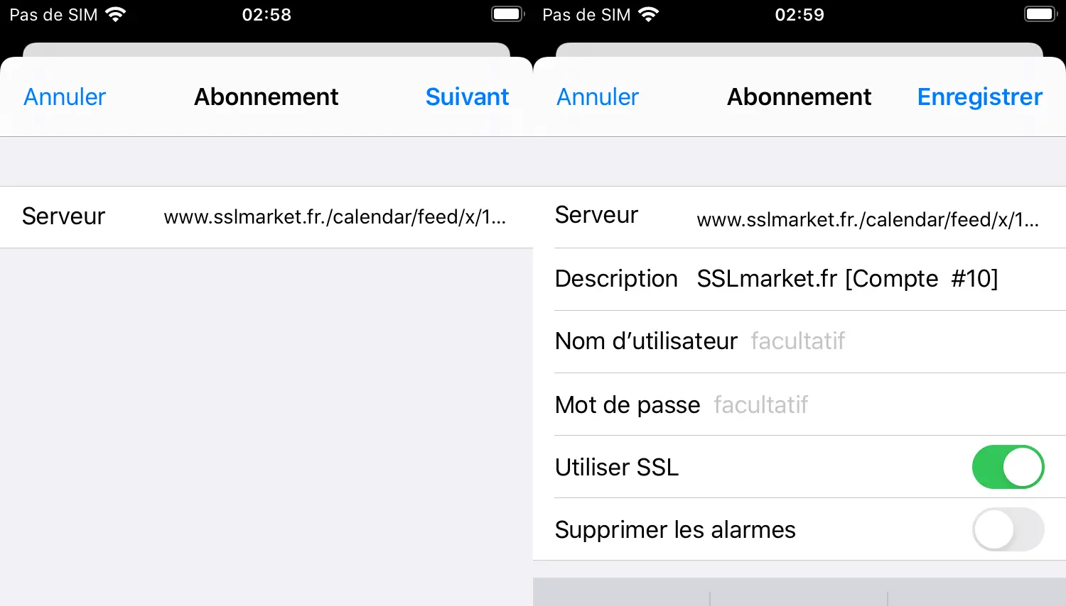 Configurer le calendrier sur l’iPhone.