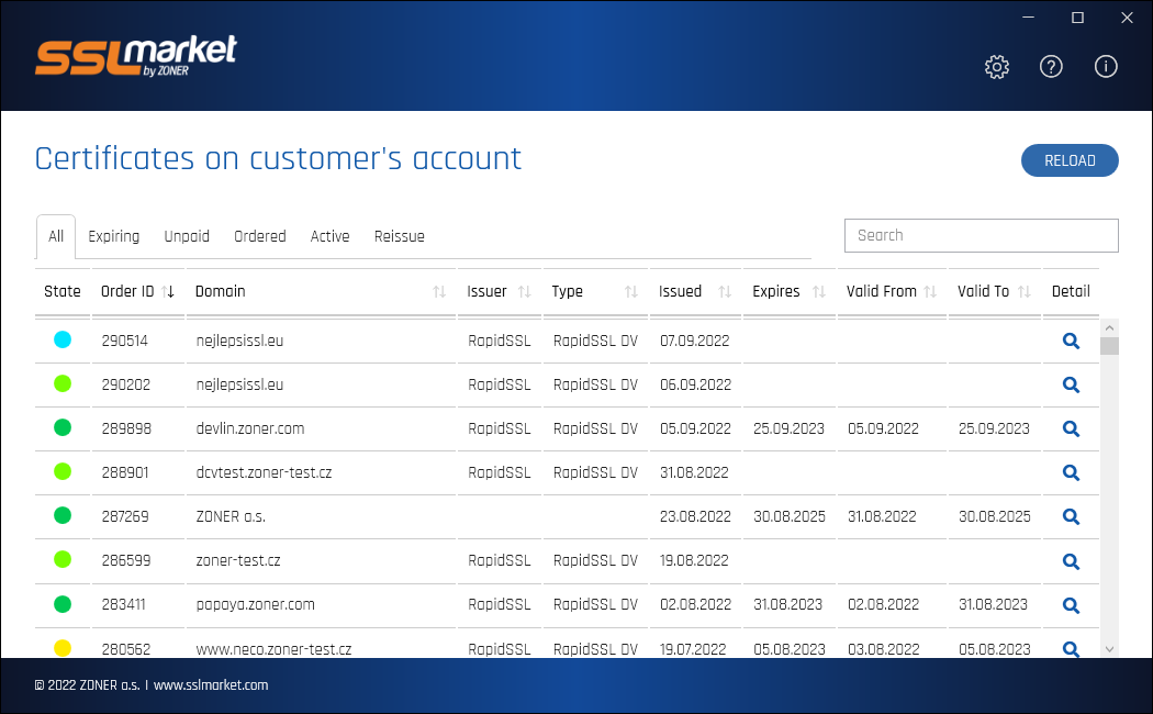 Application SSLmarket pour Windows