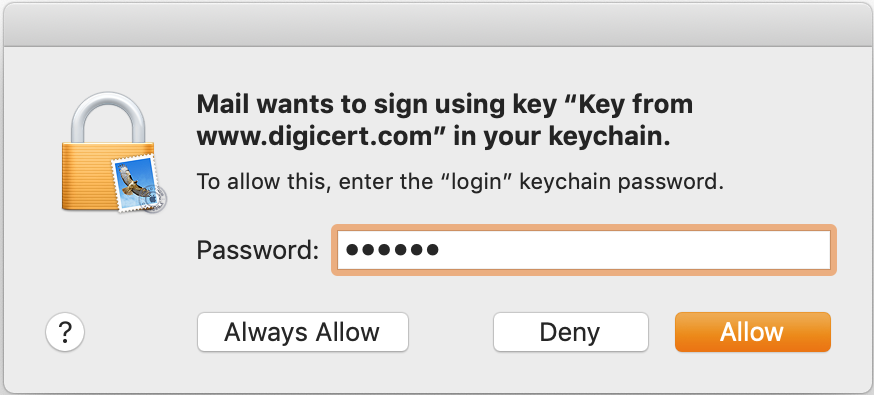 Déverrouiller le Keychain