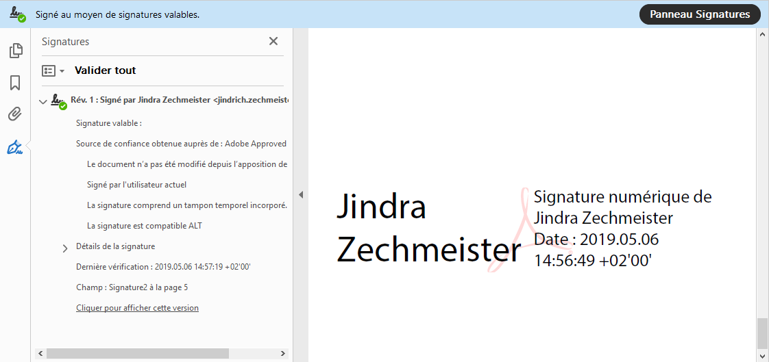 Signature d'un fichier PDF - Adobe Reader