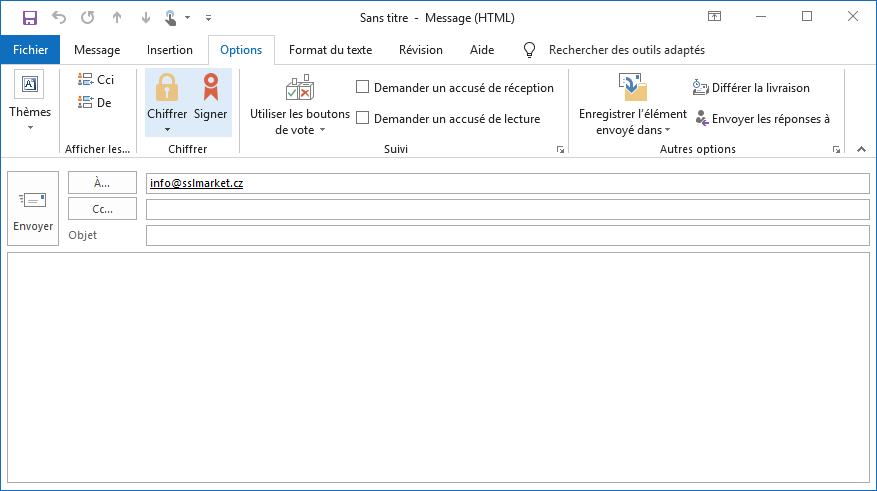 Signer un message dans Outlook